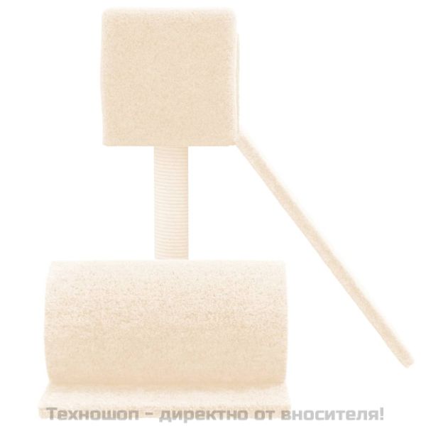 Котешко дърво със сизален стълб, кремаво, 59 см