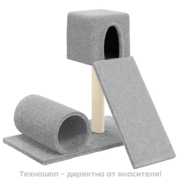 Котешко дърво със сизален стълб, светлосиво, 59 см