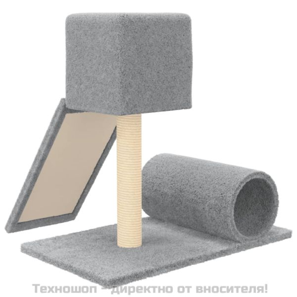 Котешко дърво със сизален стълб, светлосиво, 59 см