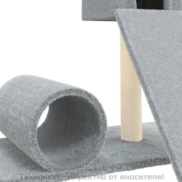 Котешко дърво със сизален стълб, светлосиво, 59 см