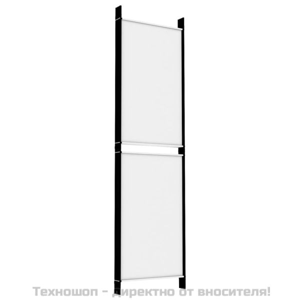 Параван за стая, 5 панела, бял, 250x180 см, текстил