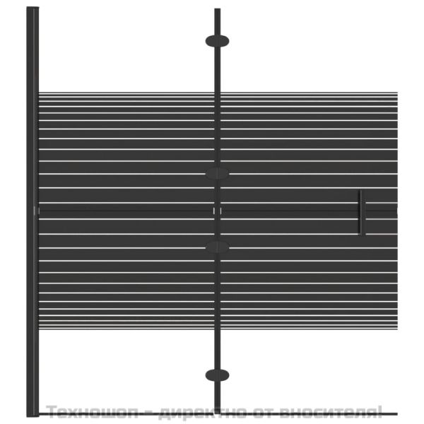 Сгъваем душ параван, ESG стъкло, 120x140 см, черен