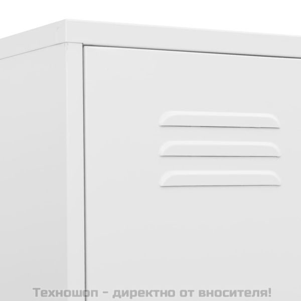 Шкаф със заключване, бял, 35x46x180 см, стомана
