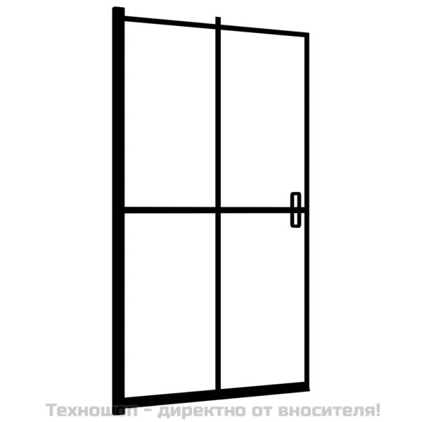 Сгъваем душ параван, ESG стъкло, 80x140 см, черен