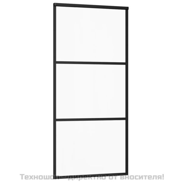 Плъзгаща се врата с механизъм, ESG стъкло и алуминий, 90x205 см