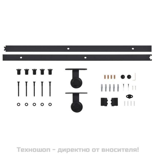 Плъзгаща се врата с механизъм, ESG стъкло и алуминий, 90x205 см