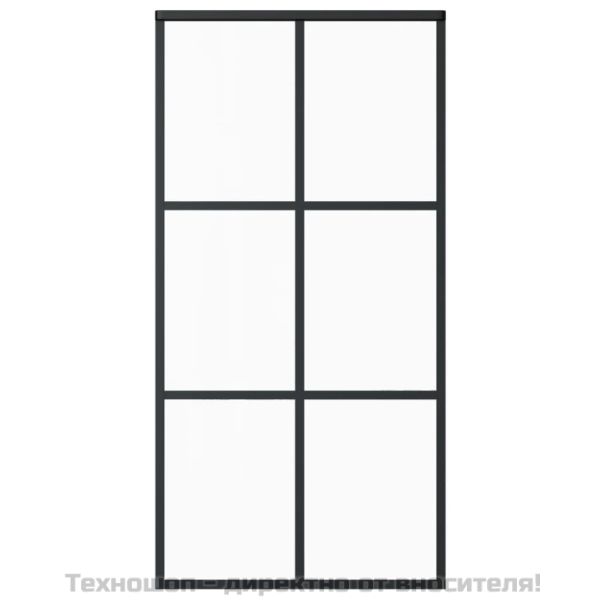 Плъзгаща се врата с механизъм ESG стъкло и алуминий 102x205 см