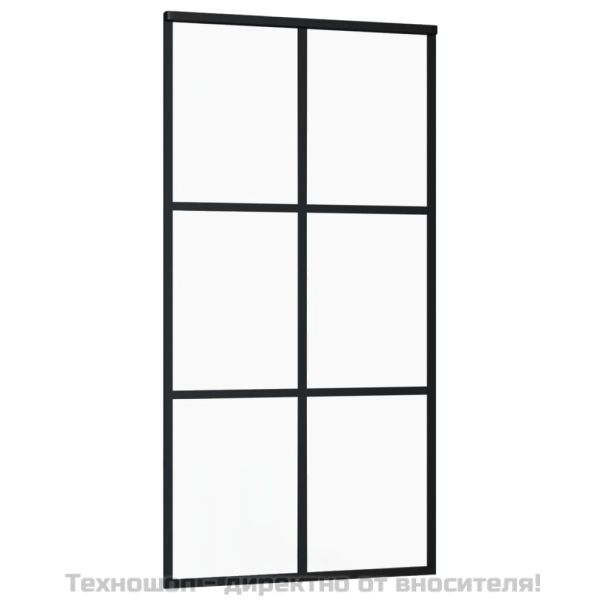 Плъзгаща се врата с механизъм ESG стъкло и алуминий 102x205 см