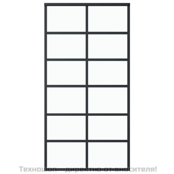 Плъзгаща се врата с механизъм ESG стъкло и алуминий 102x205 см