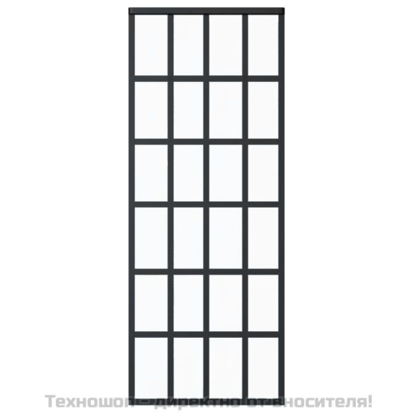 Плъзгаща се врата с механизъм, ESG стъкло и алуминий, 76x205 см