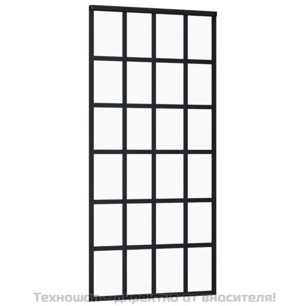 Плъзгаща се врата с механизъм, ESG стъкло и алуминий, 90x205 см