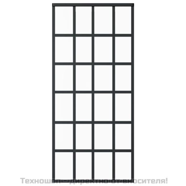 Плъзгаща се врата с механизъм, ESG стъкло и алуминий, 90x205 см