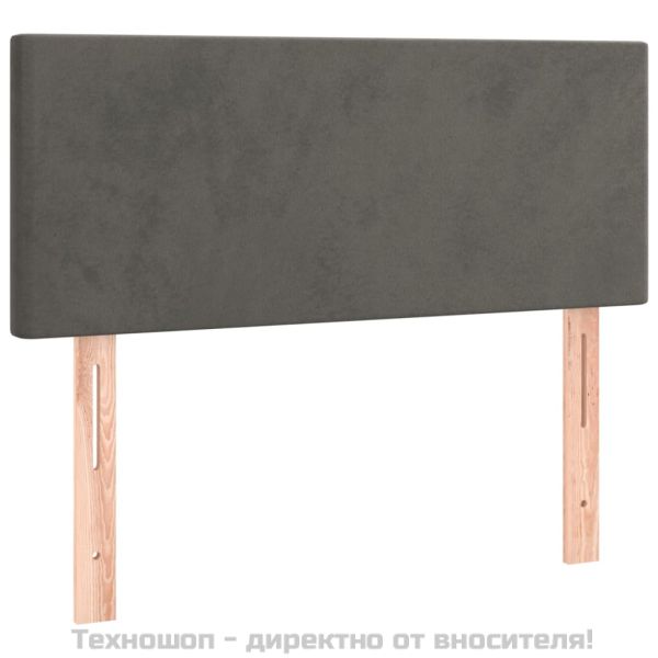Горна табла за легло, тъмносива, 80x5x78/88 см, кадифе