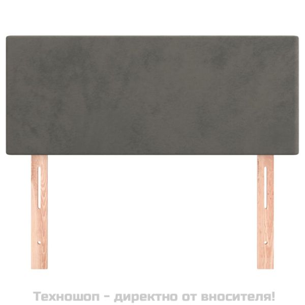 Горна табла за легло, тъмносива, 80x5x78/88 см, кадифе