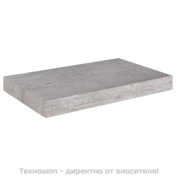 Окачени стенни рафтове, 4 бр, бетонно сиви, 40x23x3,8 см, МДФ