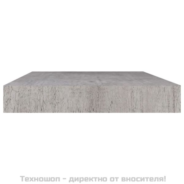 Окачени стенни рафтове, 4 бр, бетонно сиви, 40x23x3,8 см, МДФ