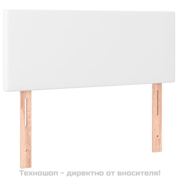 Горна табла за легло, бяла, 100x5x78/88 см, изкуствена кожа