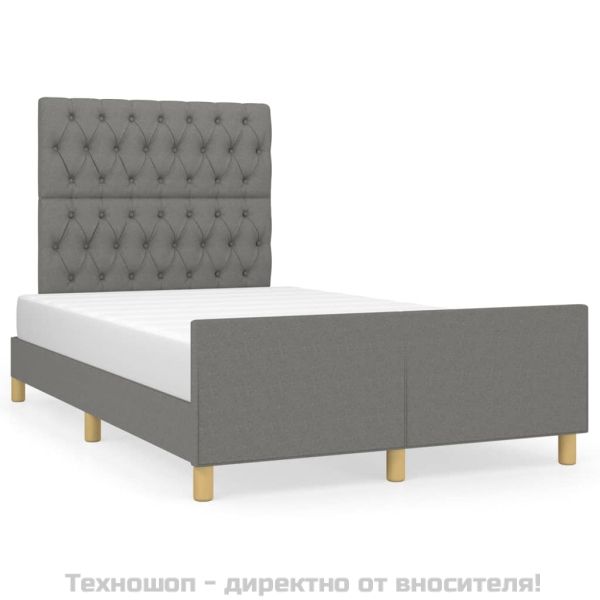 Рамка за легло без матрак, тъмносива, 120x200 см, плат