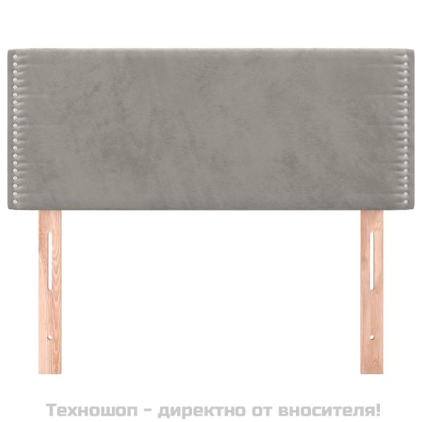 Горна табла за легло, светлосива, 80x5x78/88 см, кадифе