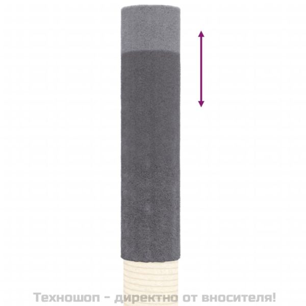 Котешко дърво тип "от пода до тавана", тъмносиво, 277-303 см