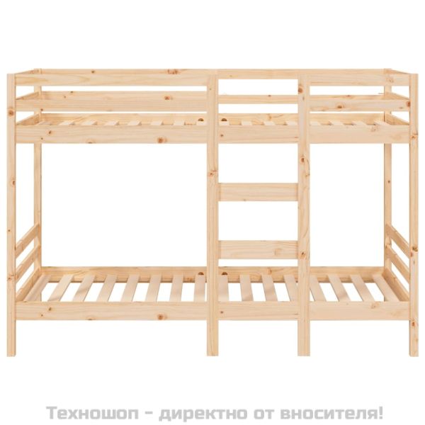 Двуетажно легло без матрак 90x200 cm масивна дървесина бор
