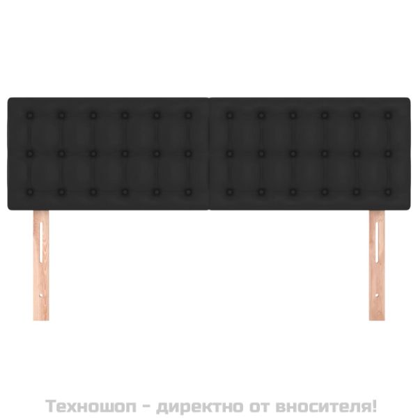 Горни табли за легло 2 бр черни 72x5x78/88 см изкуствена кожа