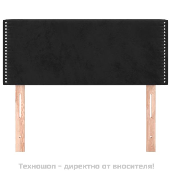 Горна табла за легло, черна, 80x5x78/88 см, кадифе