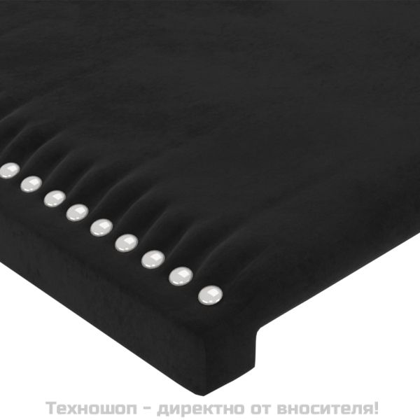 Горна табла за легло, черна, 80x5x78/88 см, кадифе