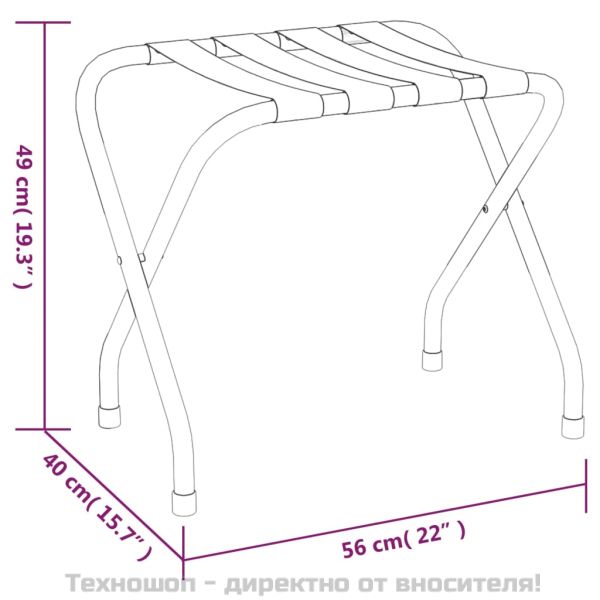 Поставка за куфари, черна, 56x40x49 см