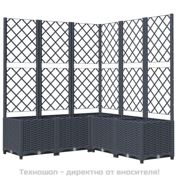 Градински сандък с пергола, синьо сив, 120x120x136 см, PP