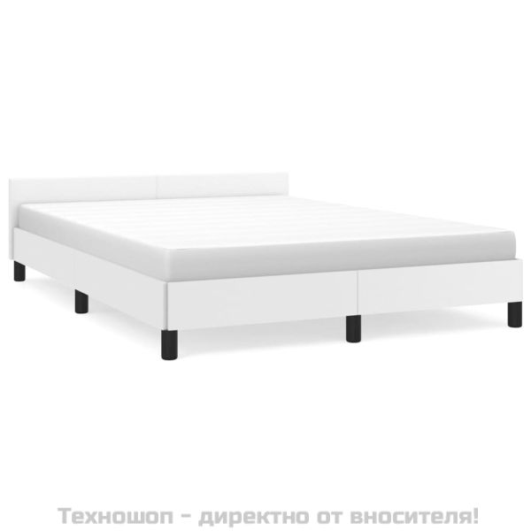 Рамка за легло с табла без матрак, бяла, 140x200 см