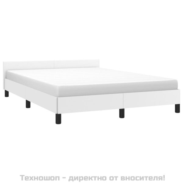 Рамка за легло с табла без матрак, бяла, 140x200 см