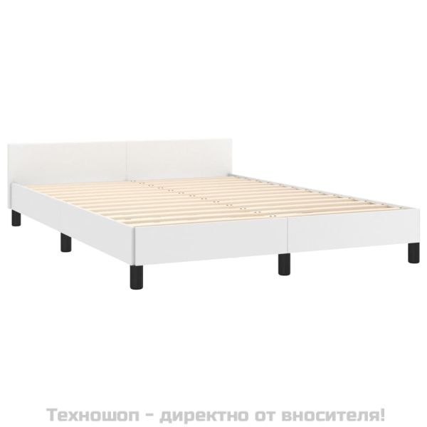 Рамка за легло с табла без матрак, бяла, 140x200 см