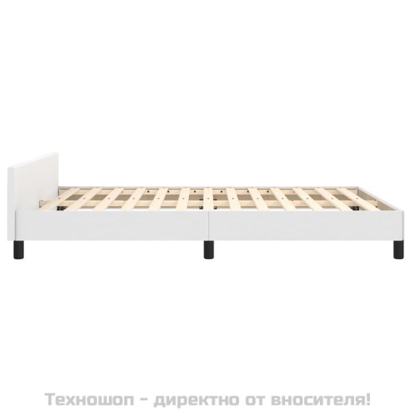 Рамка за легло с табла без матрак, бяла, 140x200 см