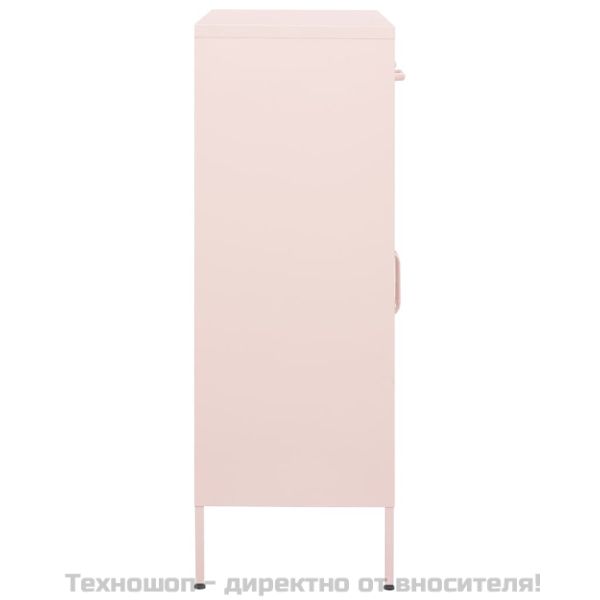 Шкаф за съхранение, розов, 80х35х101,5 см, стомана