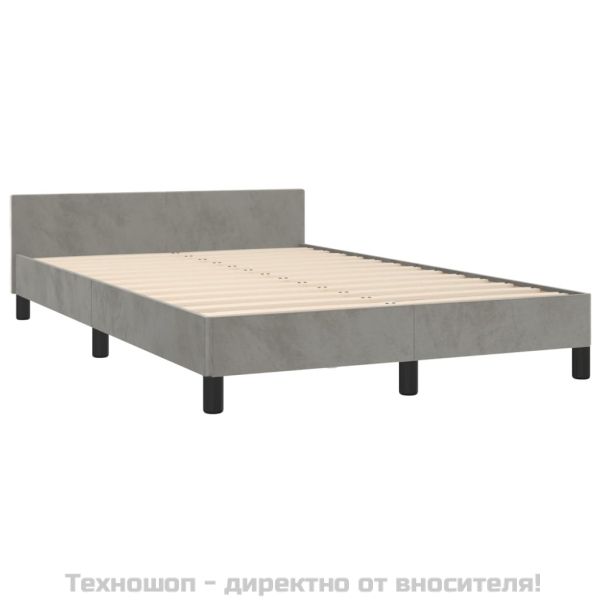 Рамка за легло без матрак, светлосива, 120x200 см, кадифе
