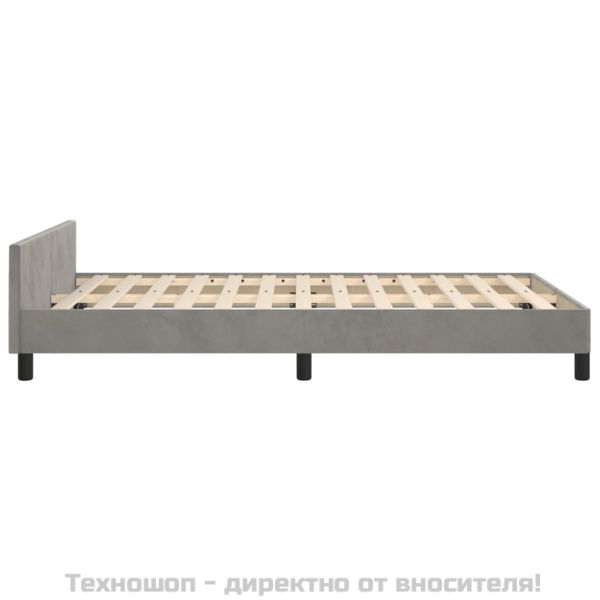 Рамка за легло без матрак, светлосива, 120x200 см, кадифе