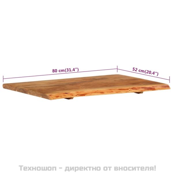 Плот за баня, акация масив, 80x52x2,5 см