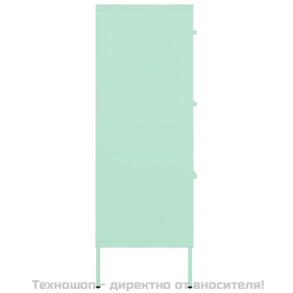 Шкаф с чекмеджета, ментово зелено, 80х35х101,5 см, стомана