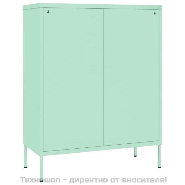 Шкаф с чекмеджета, ментово зелено, 80х35х101,5 см, стомана