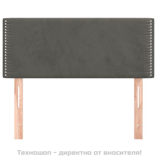 Горна табла за легло, тъмносива, 80x5x78/88 см, кадифе