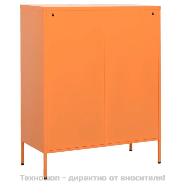 Шкаф за съхранение, оранжев, 80х35х101,5 см, стомана