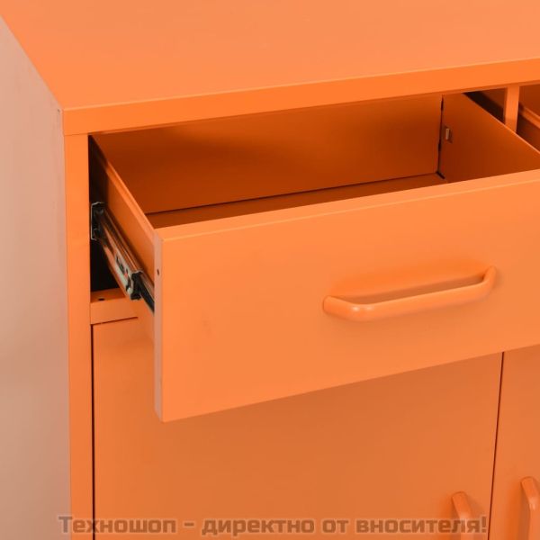 Шкаф за съхранение, оранжев, 80х35х101,5 см, стомана