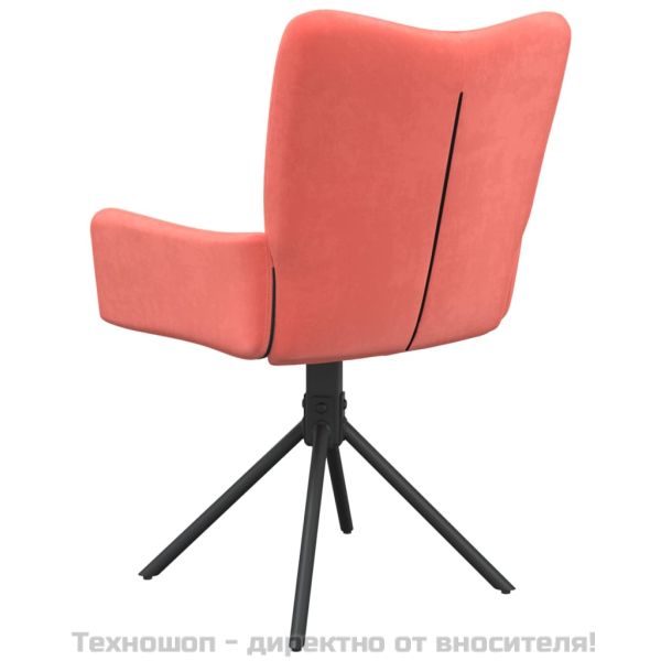 Въртящи трапезни столове, 2 бр, розови, кадифе
