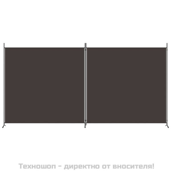 Параван за стая, 2 панела, кафяв, 348x180 см, плат