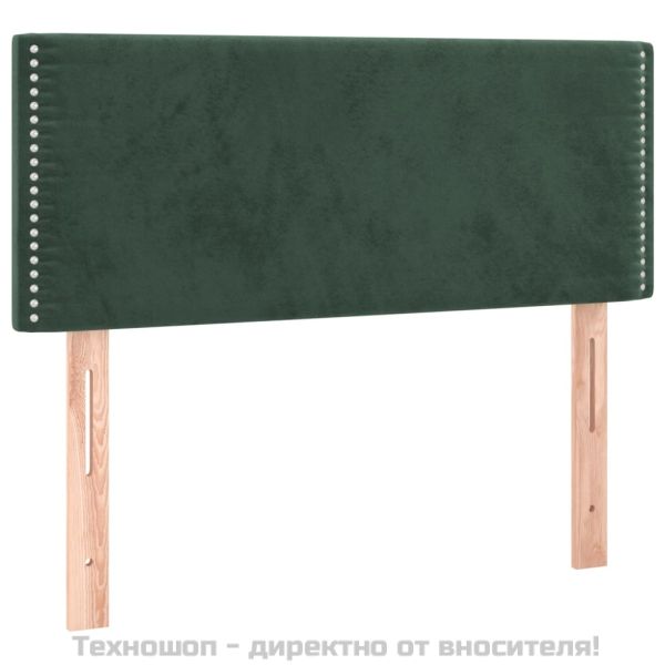Горна табла за легло, тъмнозелена, 80x5x78/88 см, кадифе