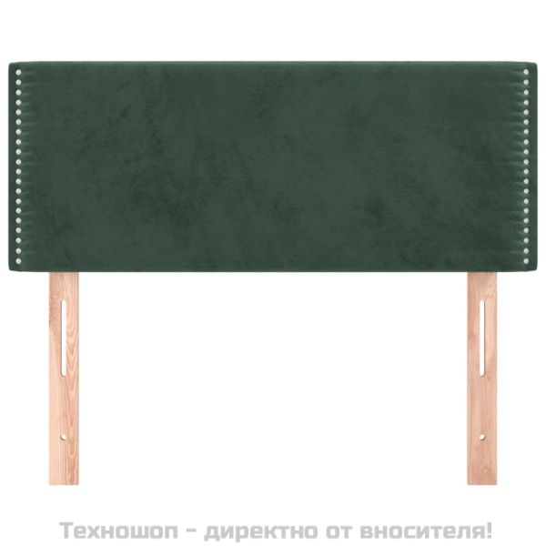 Горна табла за легло, тъмнозелена, 80x5x78/88 см, кадифе