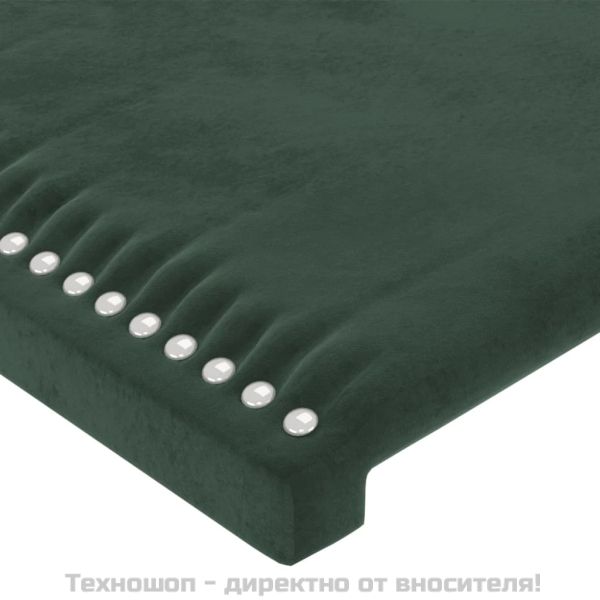 Горна табла за легло, тъмнозелена, 80x5x78/88 см, кадифе
