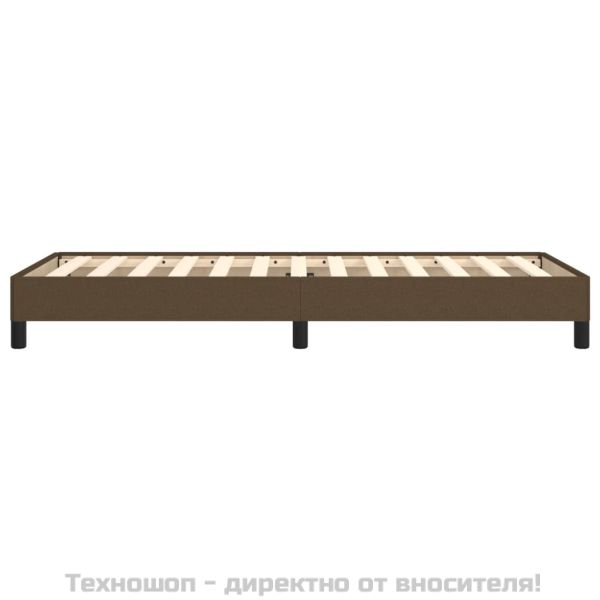 Рамка за легло без матрак, тъмнокафява, 90x200 см, плат
