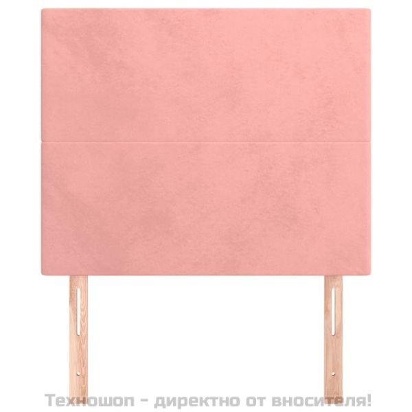 Табла за легло, розова, 100x5x118/128 см, кадифе